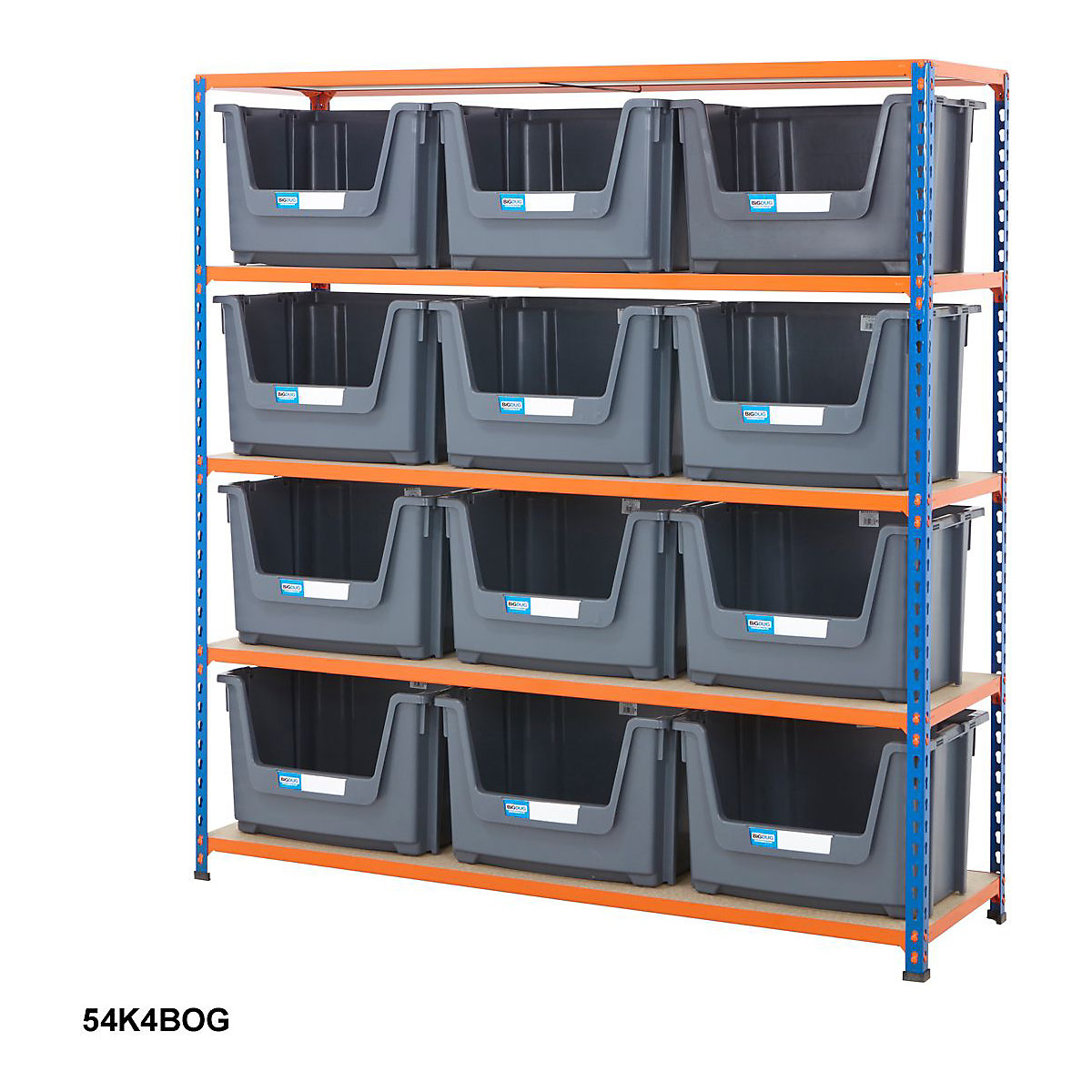 BiG340 Premium Large Stacking Pick Bin Kits, BiG340 Premium Large Stacking Pick Bin Kits, BiG340 Premium Large Stacking Pick Bin Kit 1600h x 1525w x 455d mm 100kg UDL with 12x Grey Bins-10