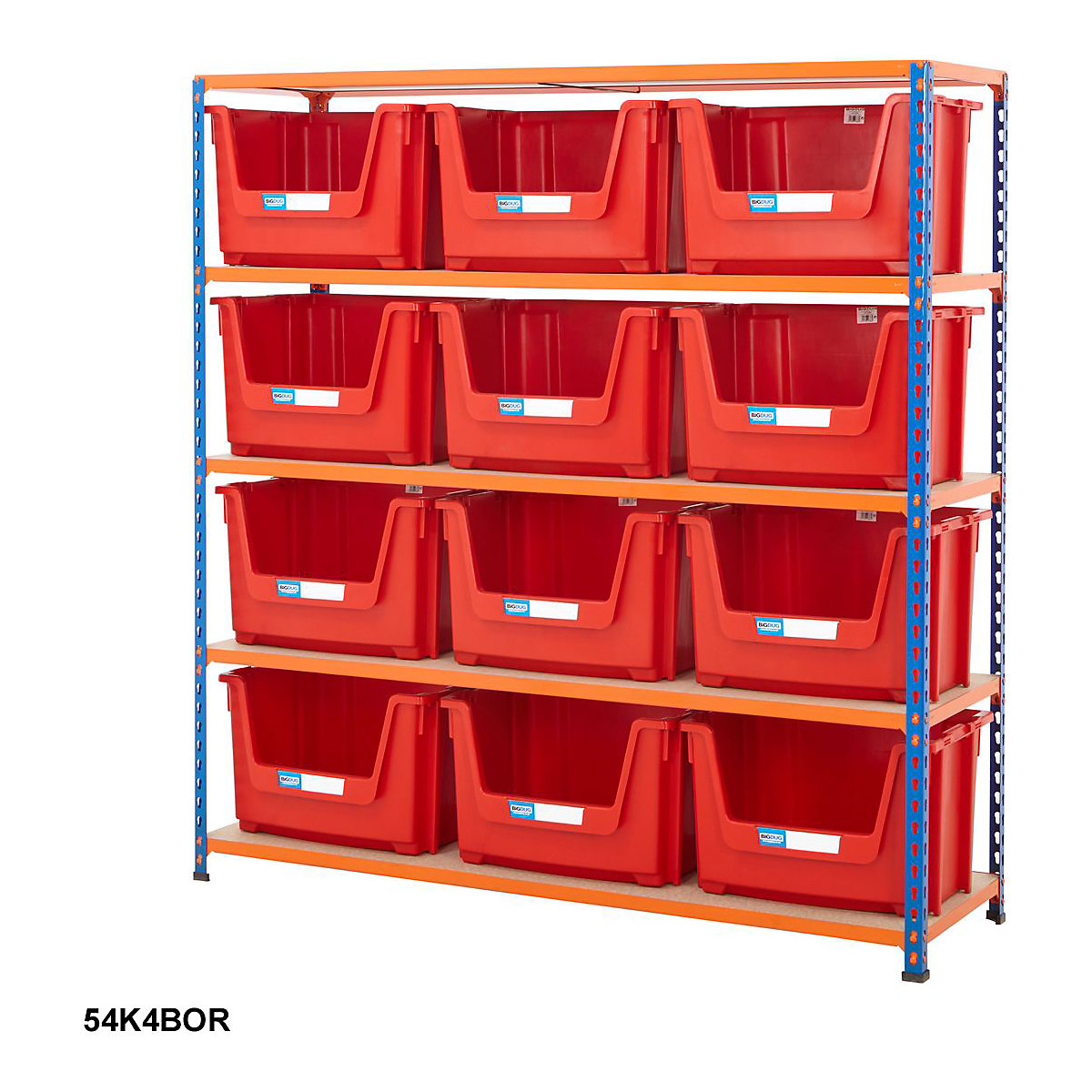 BiG340 Premium Large Stacking Pick Bin Kits, BiG340 Premium Large Stacking Pick Bin Kits, BiG340 Premium Large Stacking Pick Bin Kit 1600h x 1525w x 455d mm 100kg UDL with 12x Red Bins-11