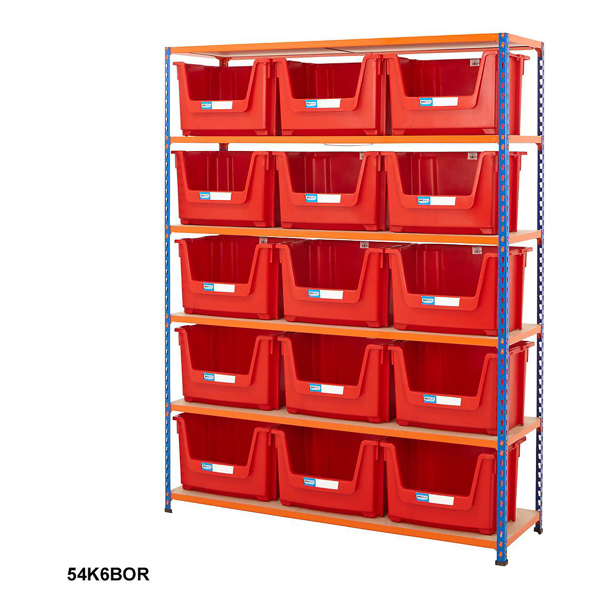 BiG340 Premium Large Stacking Pick Bin Kits, BiG340 Premium Large Stacking Pick Bin Kits, BiG340 Premium Large Stacking Pick Bin Kit 1980h x 1525w x 455d mm 100kg UDL with 15x Red Bins-14