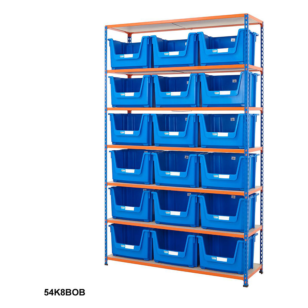 BiG340 Premium Large Stacking Pick Bin Kits, BiG340 Premium Large Stacking Pick Bin Kits, BiG340 Premium Large Stacking Pick Bin Kit 2440h x 1525w x 455d mm 100kg UDL with 18x Blue Bins-15