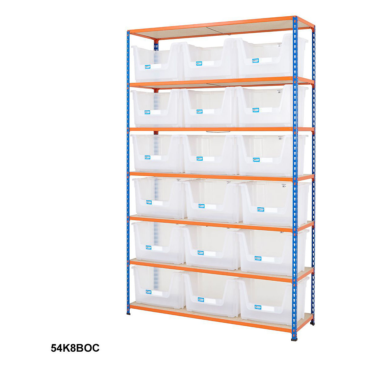BiG340 Premium Large Stacking Pick Bin Kits, BiG340 Premium Large Stacking Pick Bin Kits, BiG340 Premium Large Stacking Pick Bin Kit 2440h x 1525w x 455d mm 100kg UDL with 18x Clear Bins-16