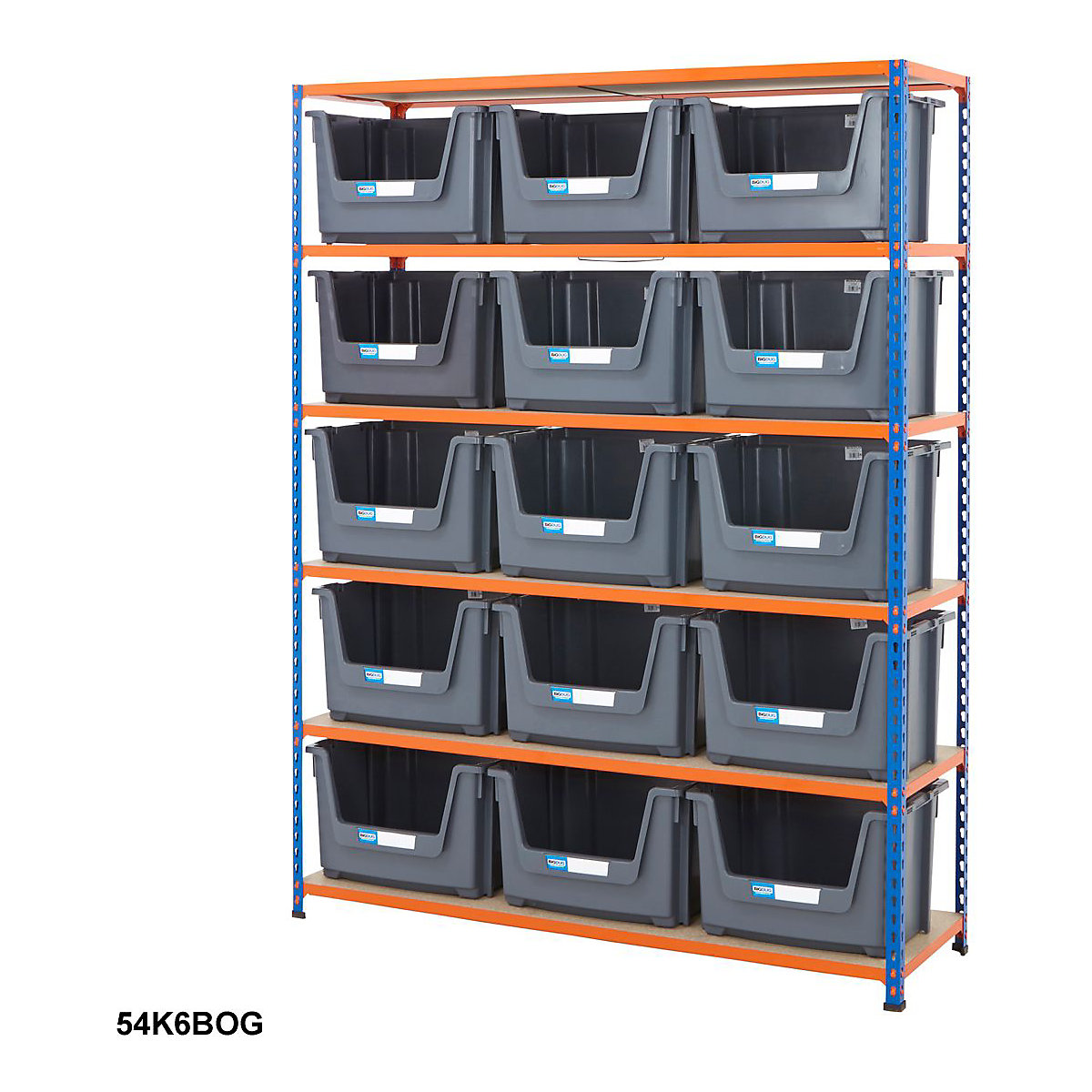 BiG340 Premium Large Stacking Pick Bin Kits, BiG340 Premium Large Stacking Pick Bin Kits, BiG340 Premium Large Stacking Pick Bin Kit 1980h x 1525w x 455d mm 100kg UDL with 15x Grey Bins-13