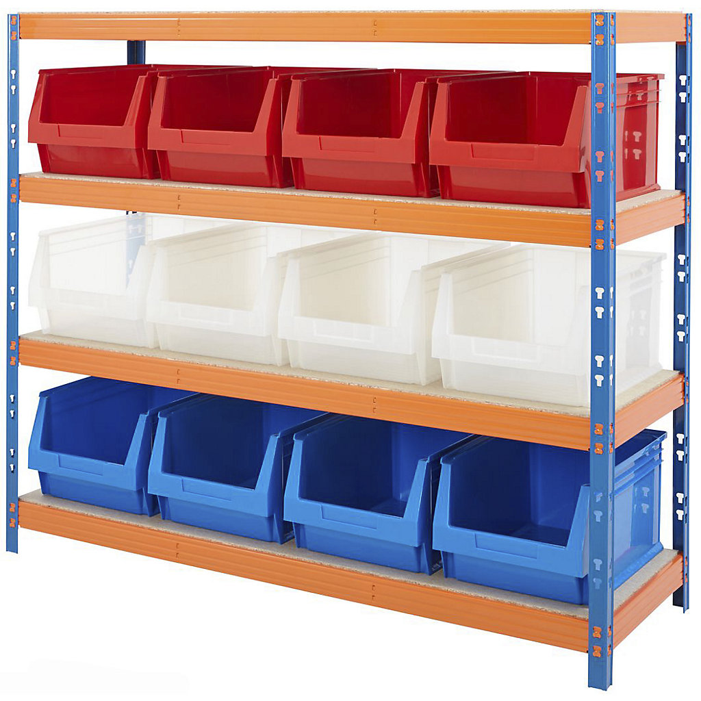 Large Racking Bins BiG400 Racking With Plastic Bins | Plastic Storage Bin Rack | BiGDUG