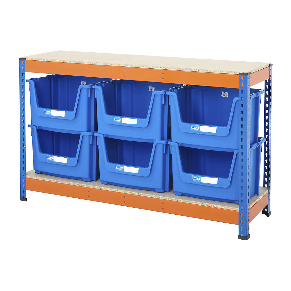 BiG400 Stacking Pick Bin Shelving Kits Blue & Orange