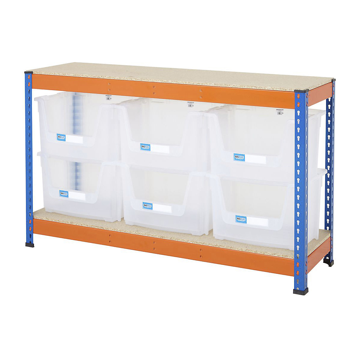 BiG400 Stacking Pick Bin Shelving Kits Blue & Orange