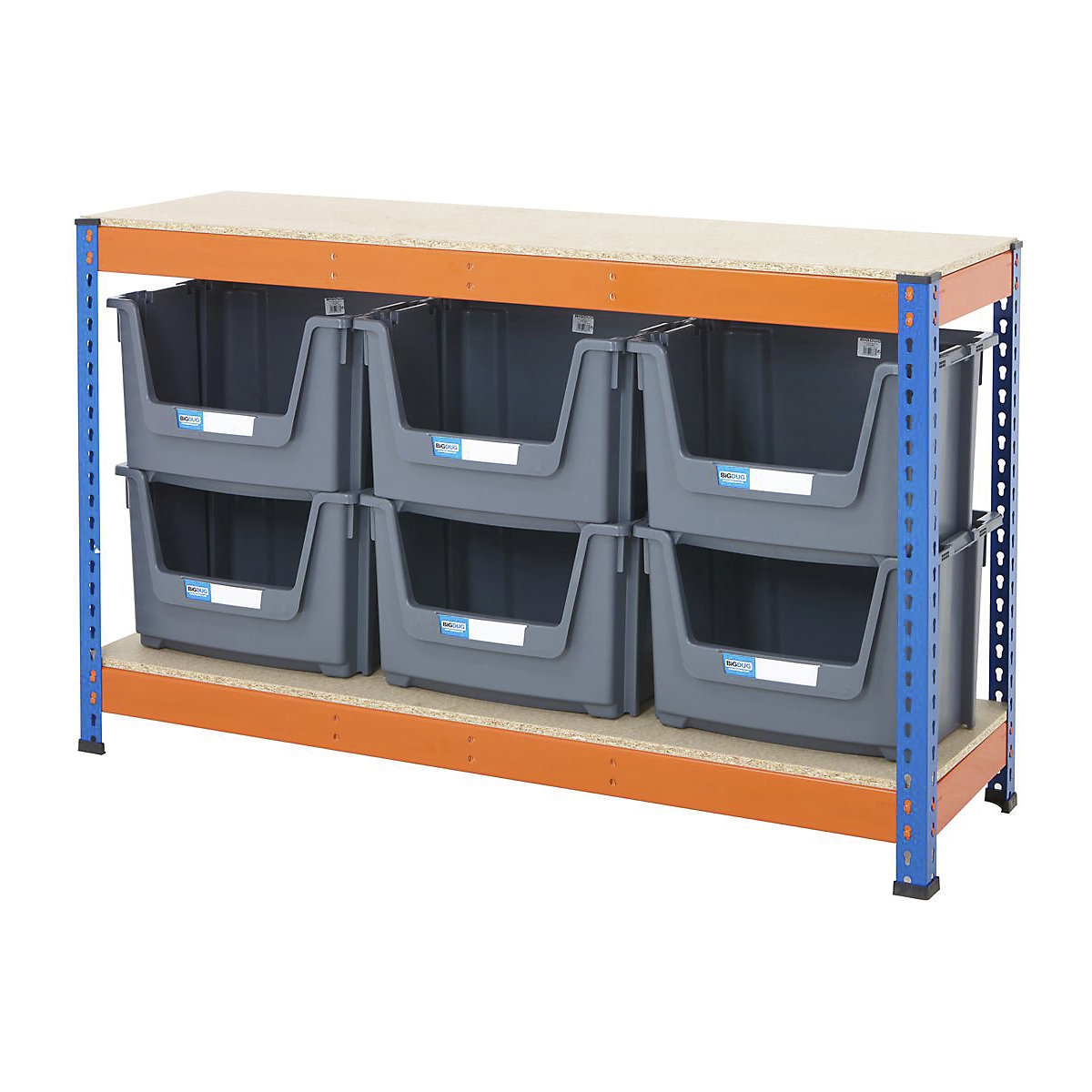 BiG400 Stacking Pick Bin Shelving Kits Blue & Orange