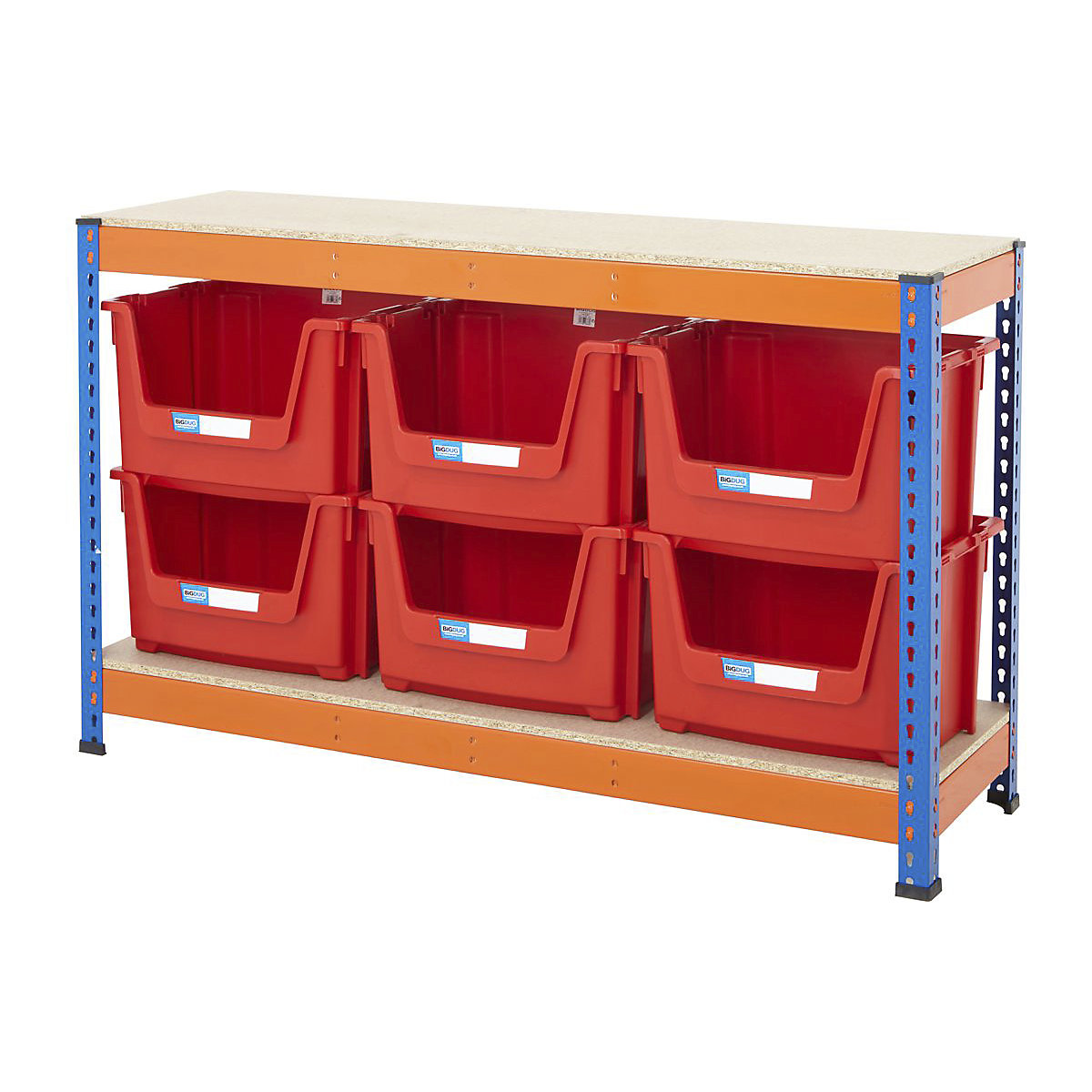 BiG400 Stacking Pick Bin Shelving Kits Blue & Orange