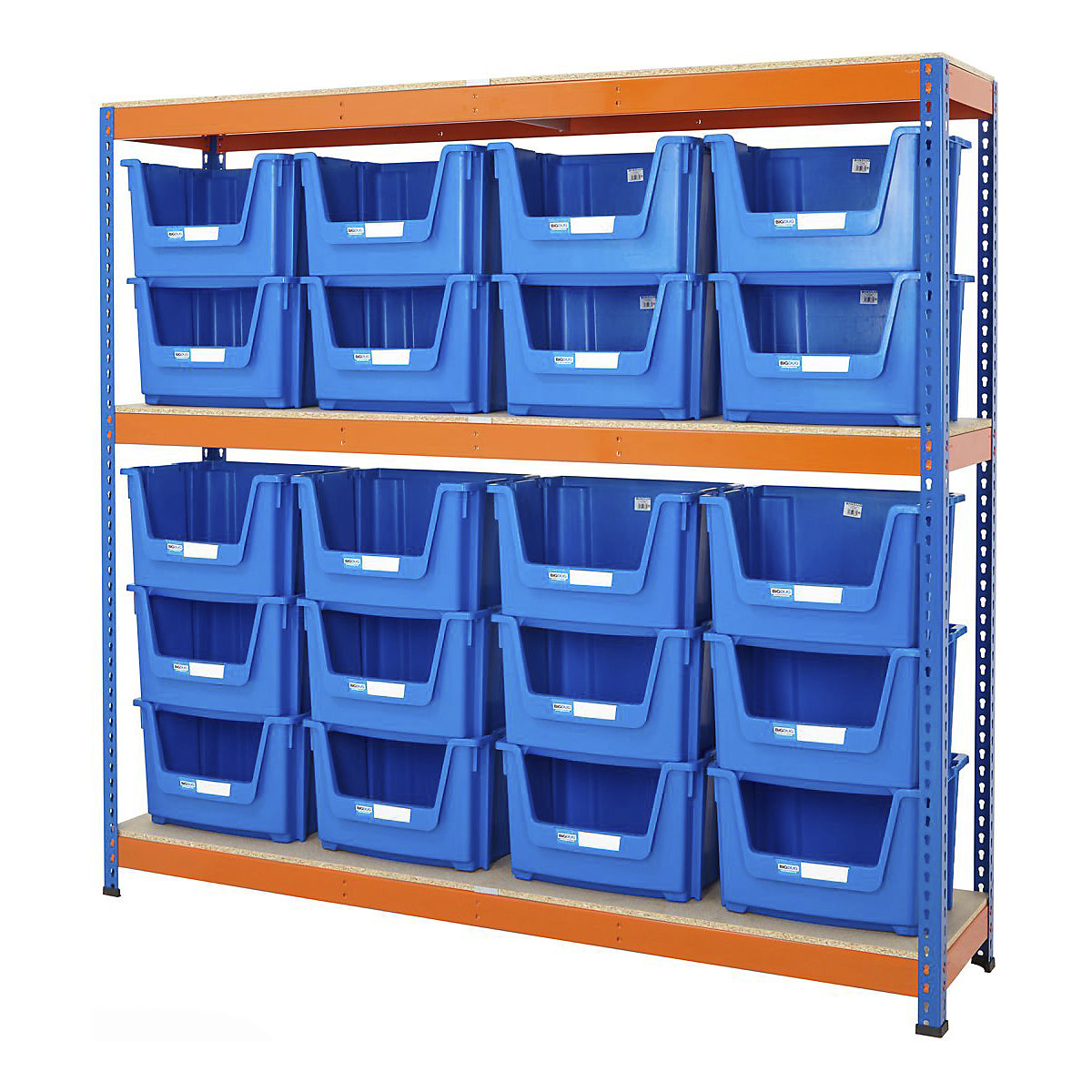BiG400 Stacking Pick Bin Shelving Kits Blue & Orange