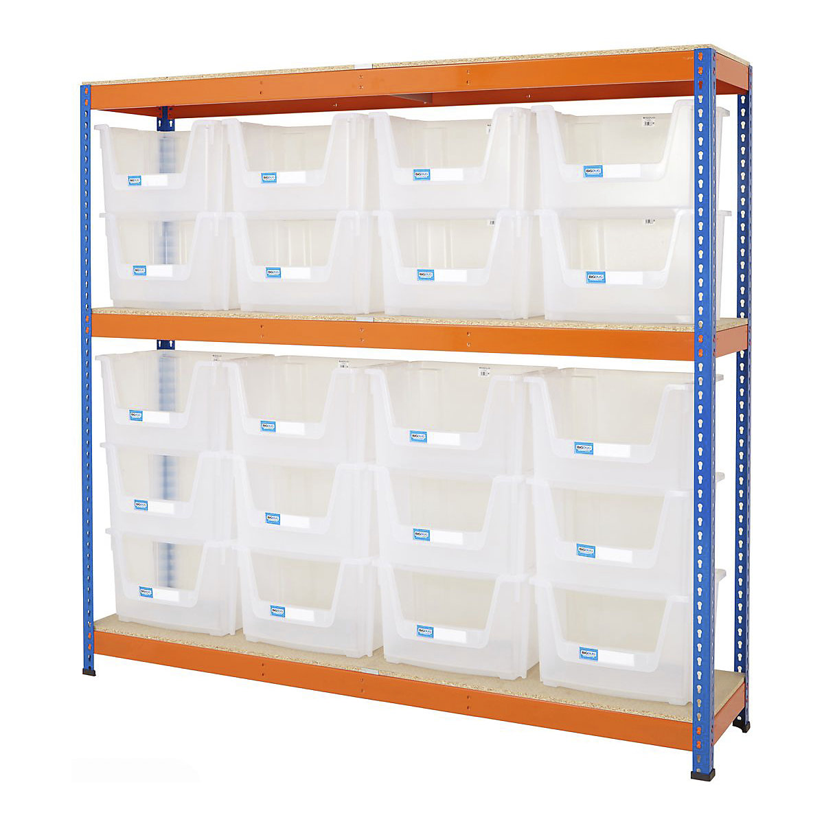 BiG400 Stacking Pick Bin Shelving Kits Blue & Orange