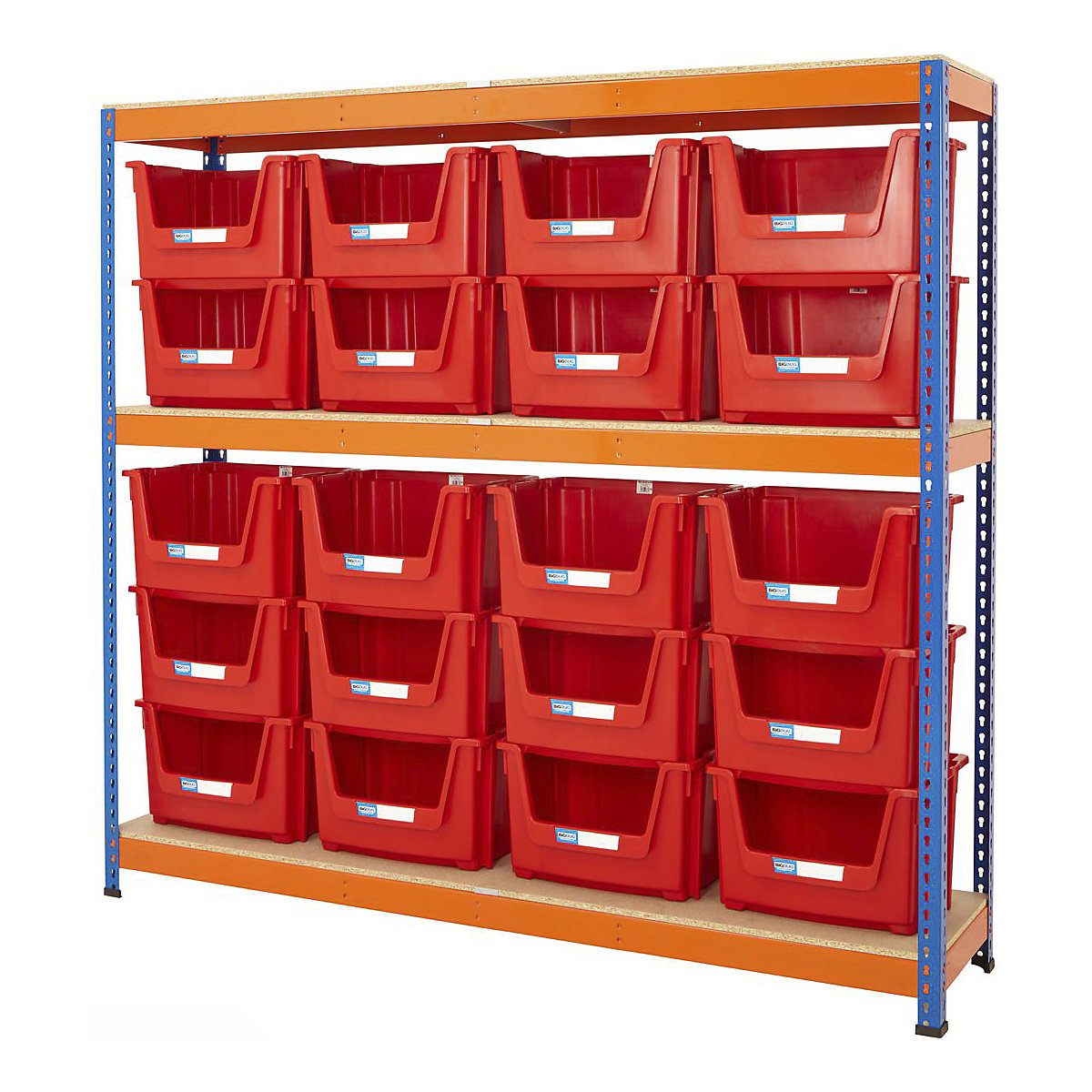 BiG400 Stacking Pick Bin Shelving Kits Blue & Orange
