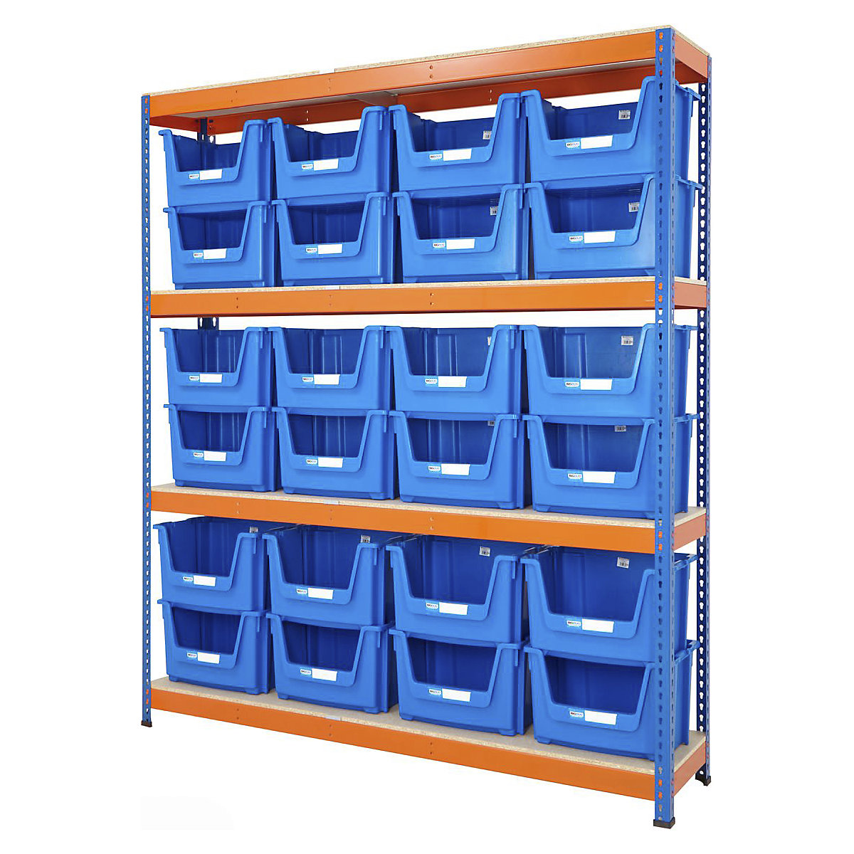 BiG400 Stacking Pick Bin Shelving Kits Blue & Orange