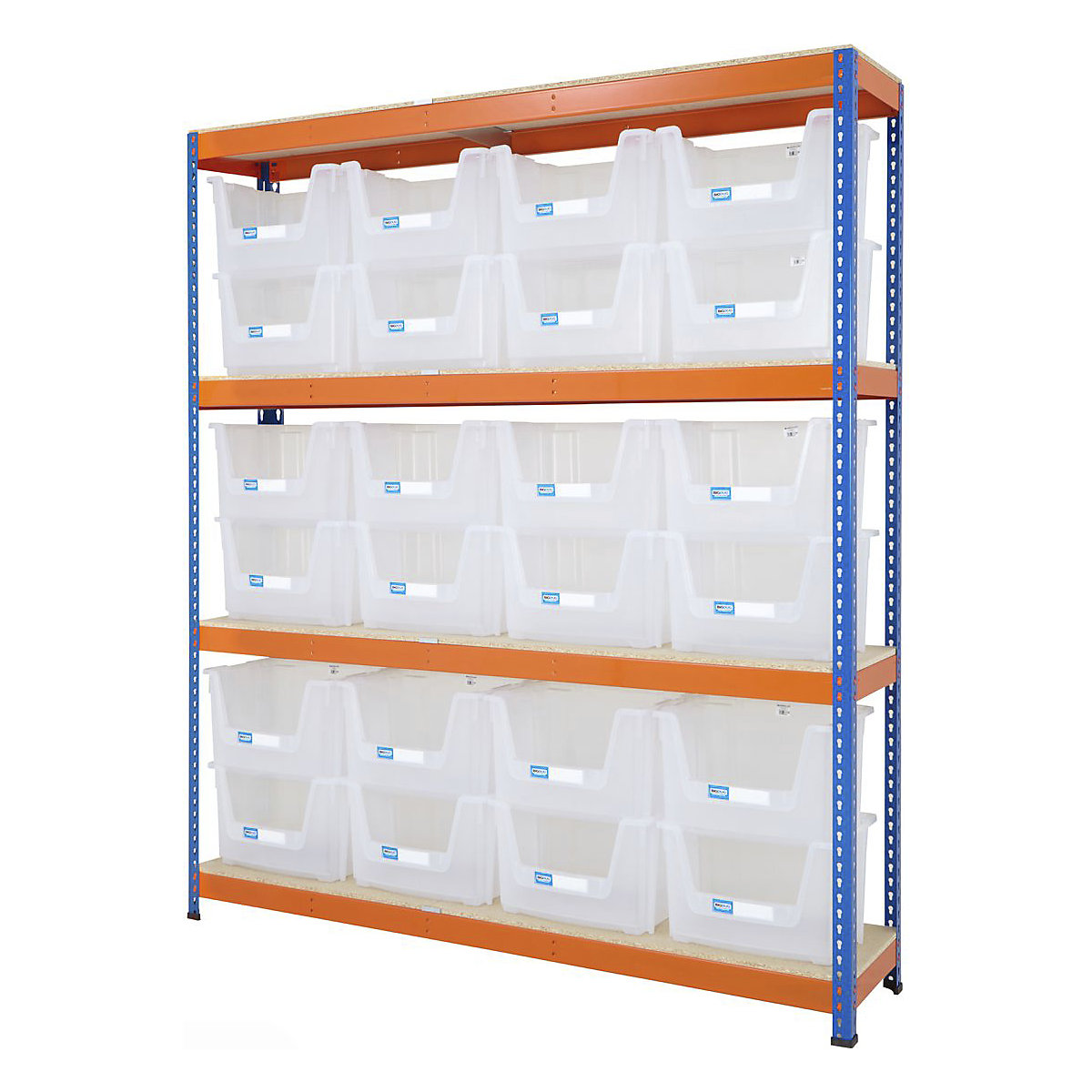 BiG400 Stacking Pick Bin Shelving Kits Blue & Orange