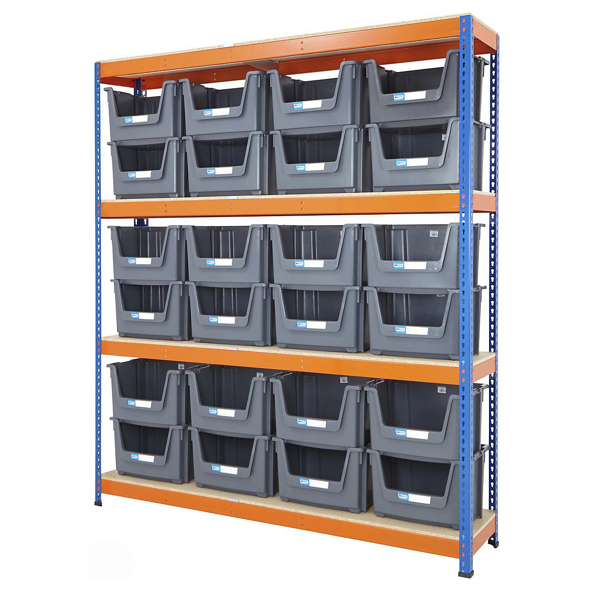BiG400 Stacking Pick Bin Shelving Kits Blue & Orange