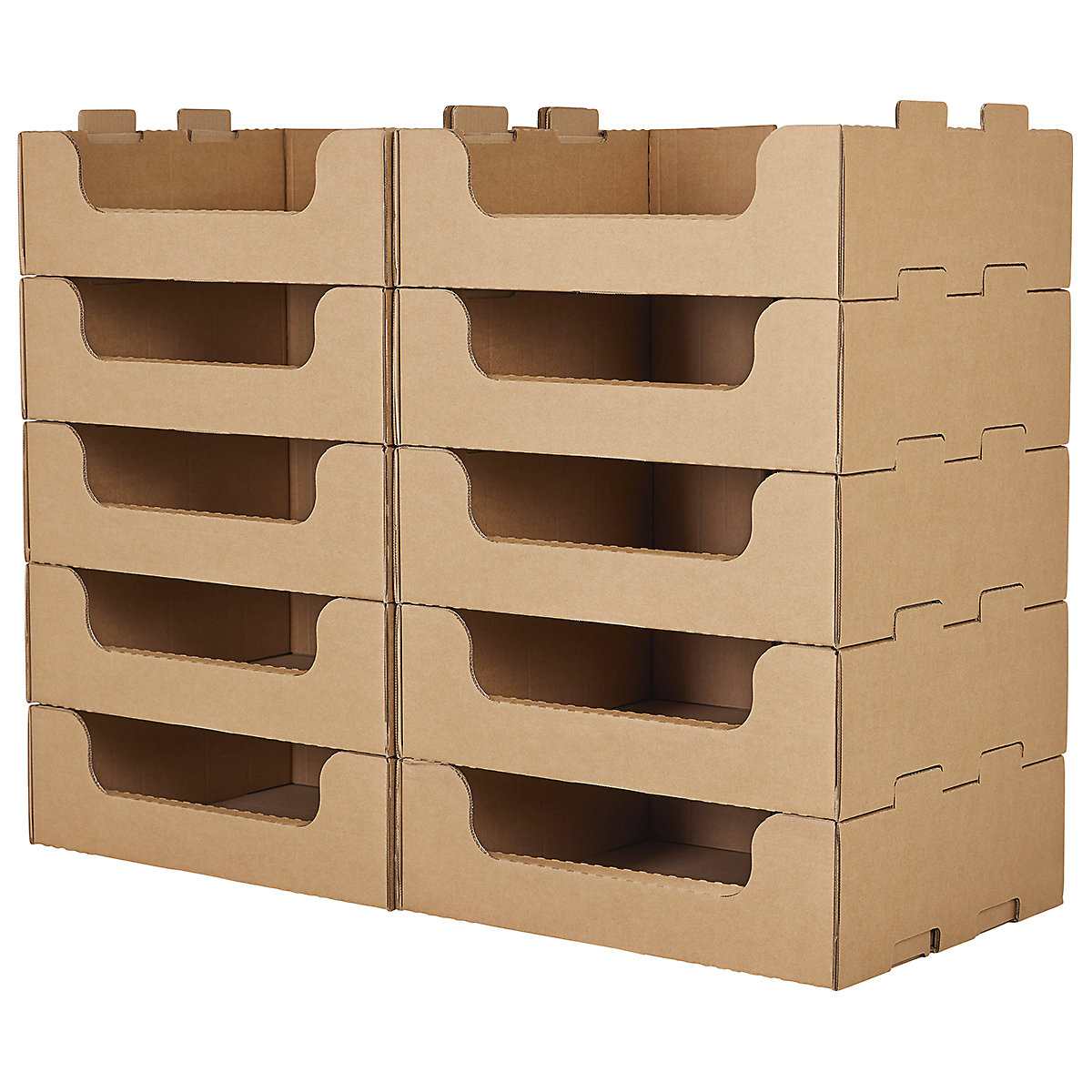 BiGDUG Essentials Cardboard Stacking Pick Bins
