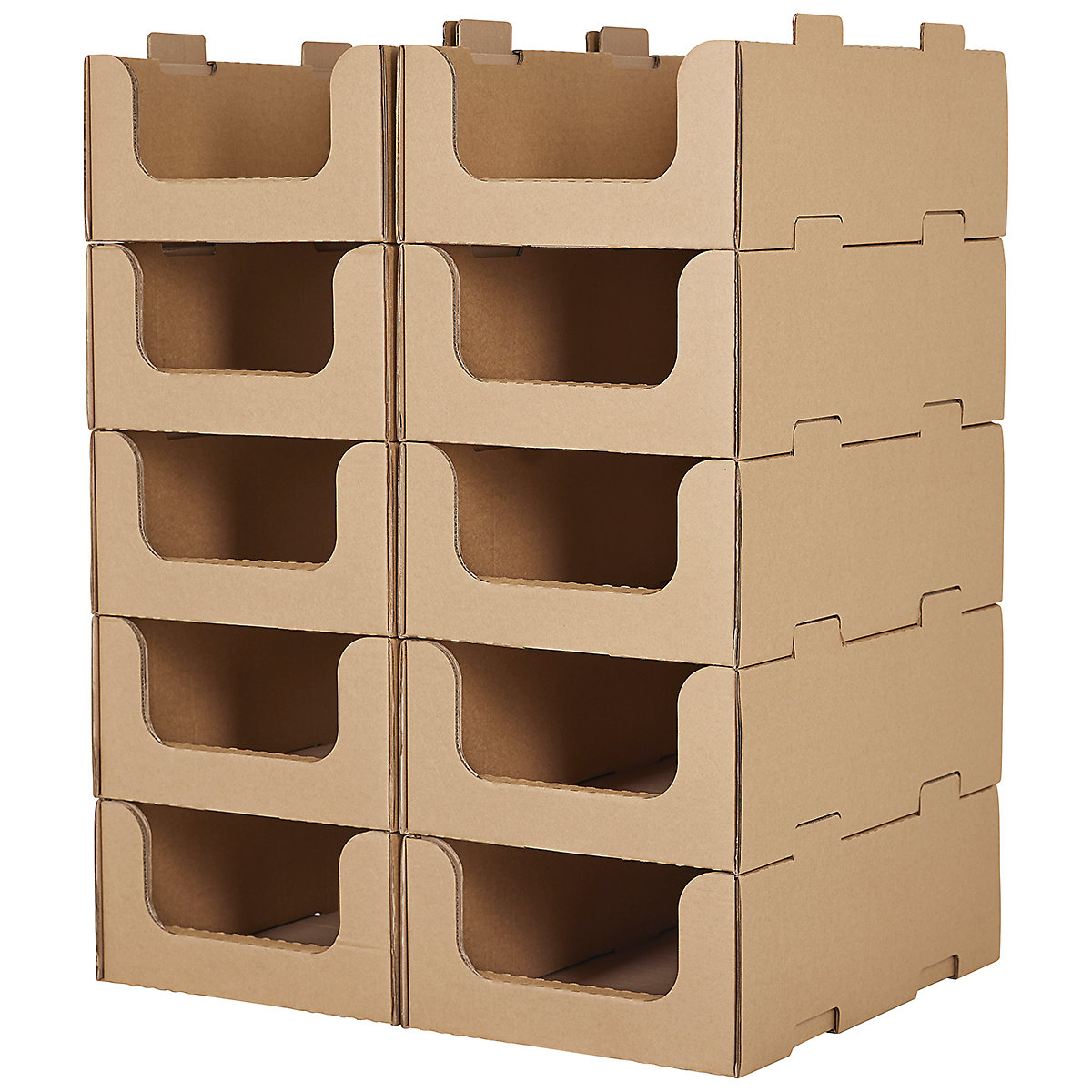 BiGDUG Essentials Cardboard Stacking Pick Bins