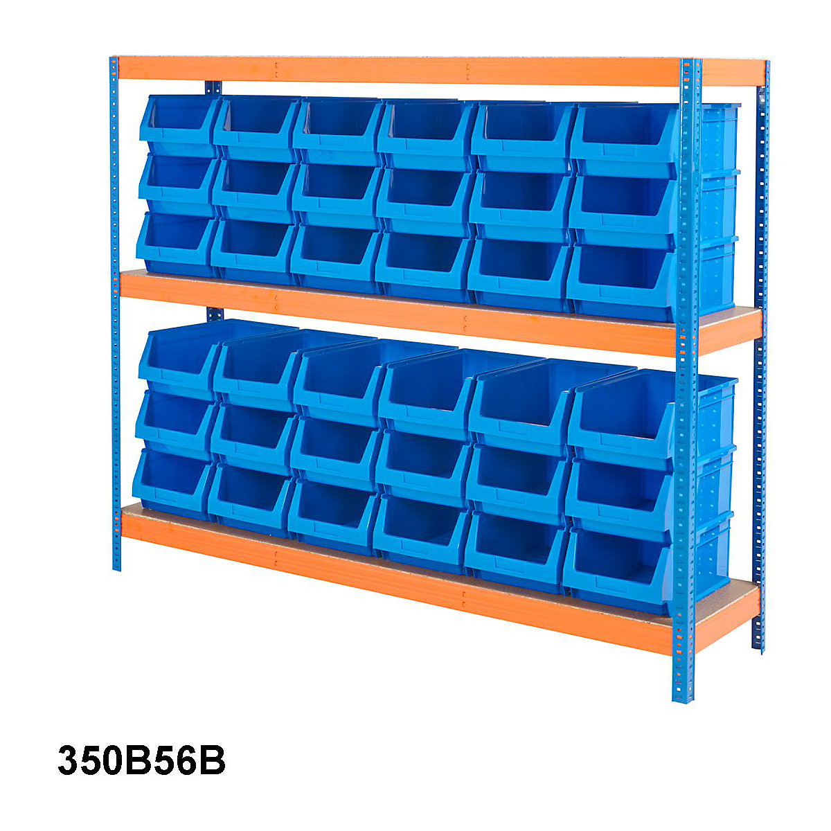 BiGDUG Essentials Industrial Shelving with Plastic Parts Bins (Product illustration 3)-2