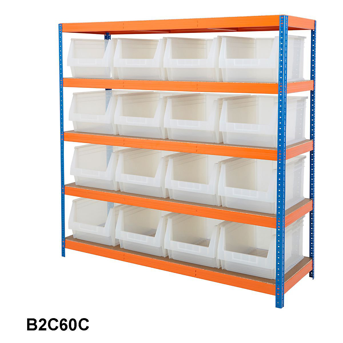 BiGDUG Essentials Industrial Shelving with Plastic Parts Bins (Product illustration 7)-6