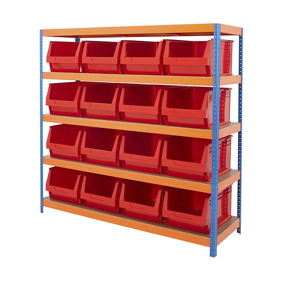 BiGDUG Essentials Industrial Shelving with Plastic Parts Bins