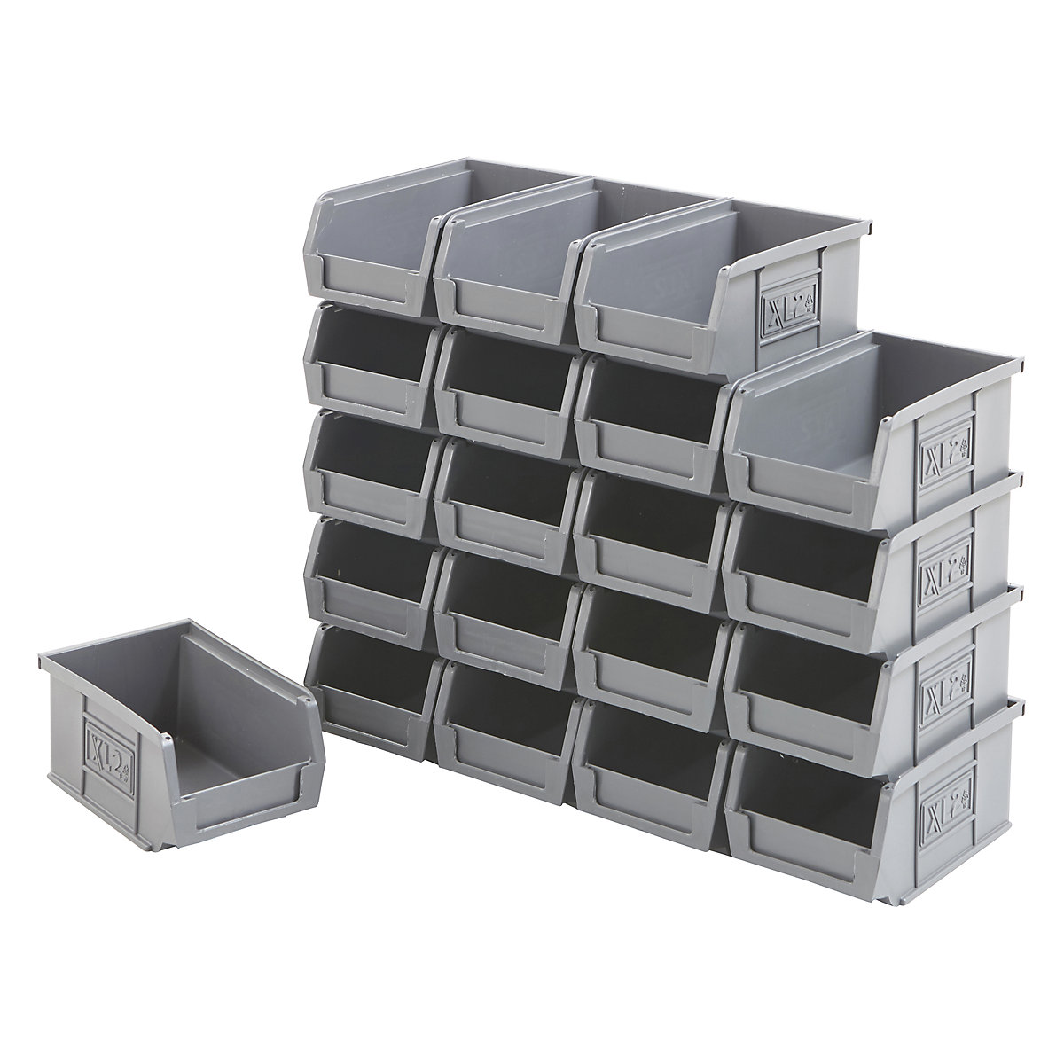 BiGDUG Essentials Recycled Plastic Parts Bins, BiGDUG Essentials Recycled Plastic Parts Bins, BiGDUG Essentials Recycled Plastic Parts Bin | Pack Of 20 | 75h x 100w x 165d mm | Grey-1