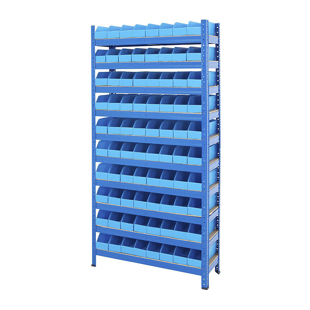 BiGDUG Essentials Shelving with Correx Plastic Parts Bins Kit