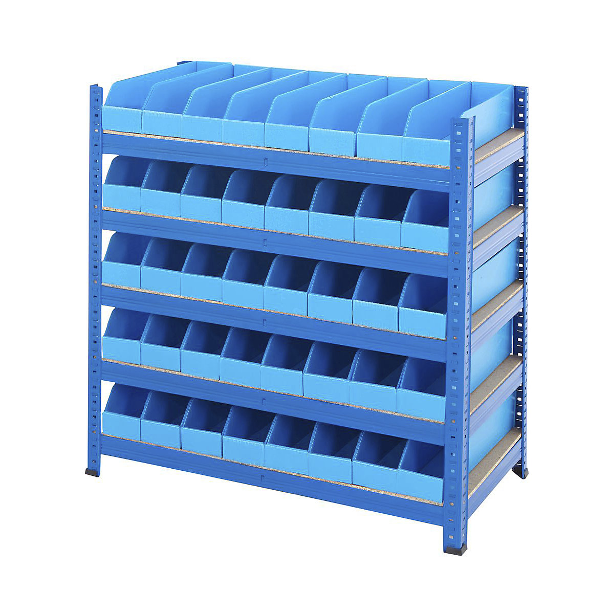 BiGDUG Essentials Shelving with Correx Plastic Parts Bins Kit
