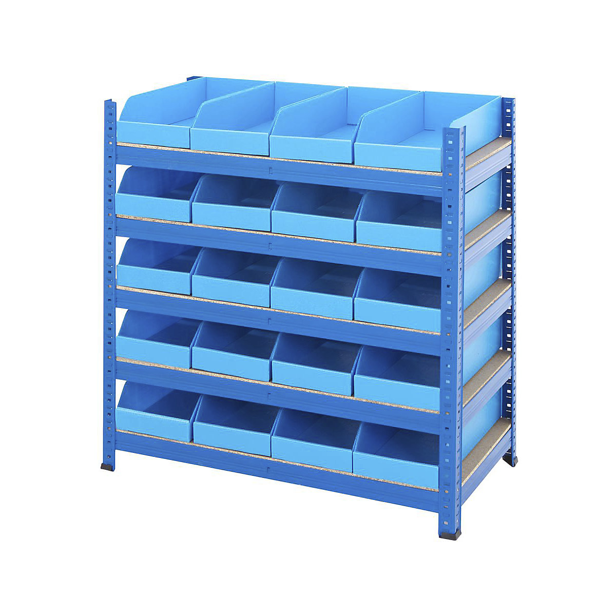 BiGDUG Essentials Shelving with Correx Plastic Parts Bins Kit