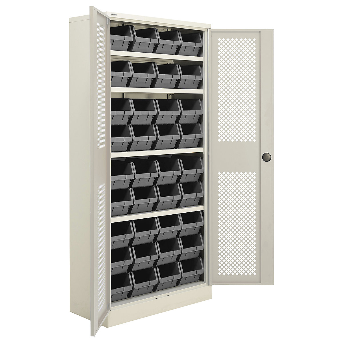 BiGDUG Essentials Steel Workplace Cupboards with Plastic Parts Bins