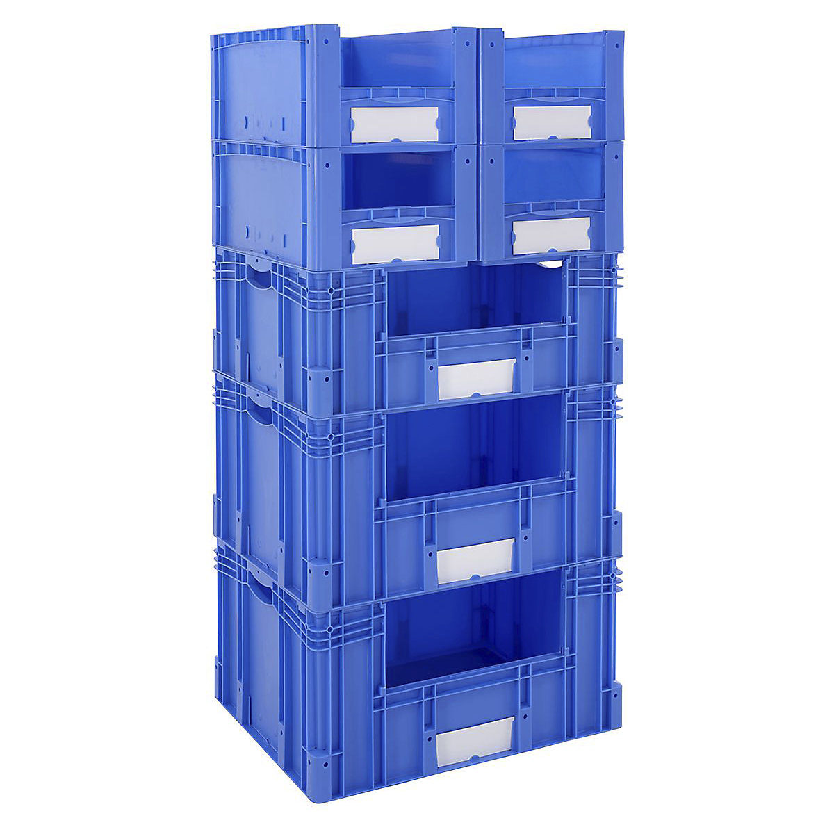 Euro Stacking Pick Bin Columns With Side Opening 600mm Depth