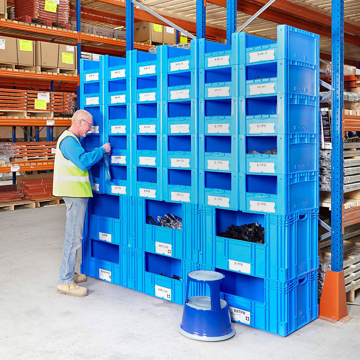 Euro Stacking Pick Bin Columns With Side Opening 600mm Depth (Product illustration 3)-2