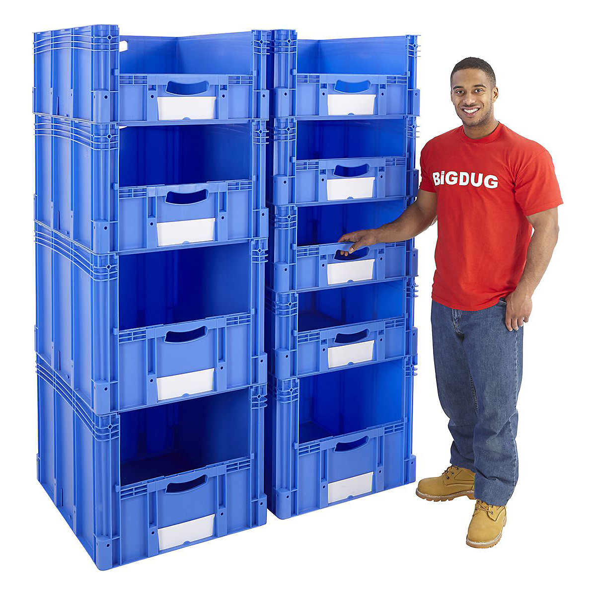 Euro Stacking Pick Container Columns 800mm Depth (Product illustration 2)-1