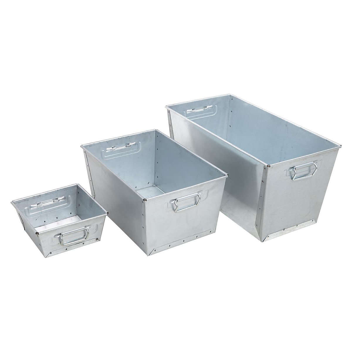 Galvanised Steel Nesting Work Pans Large