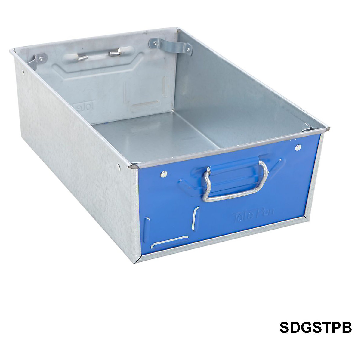 Galvanised Steel Tote Pans with Blue Ends (Product illustration 3)-2