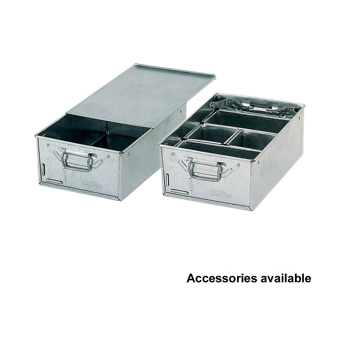 Galvanised Steel Tote Pans with Red Ends (Product illustration 6)-5