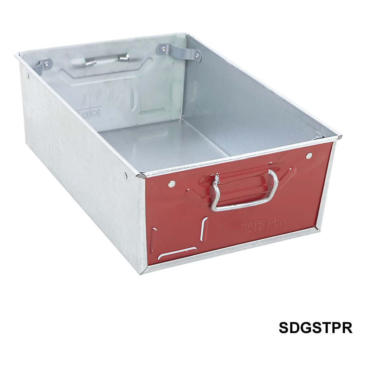 Galvanised Steel Tote Pans with Red Ends (Product illustration 3)-2