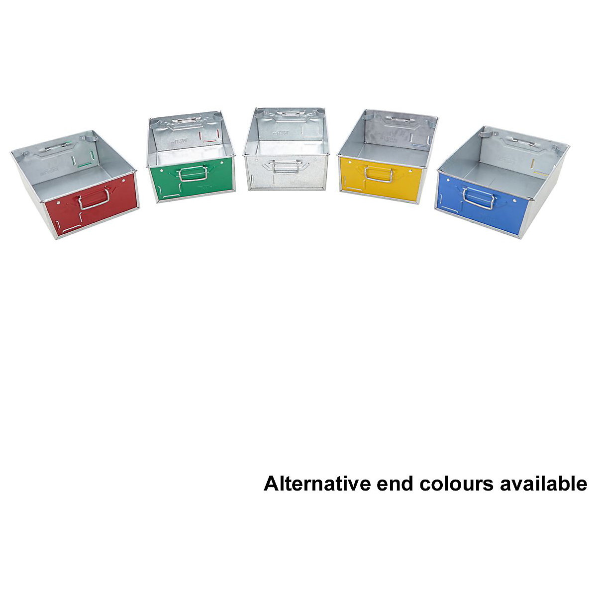 Galvanised Steel Tote Pans with Red Ends (Product illustration 5)-4