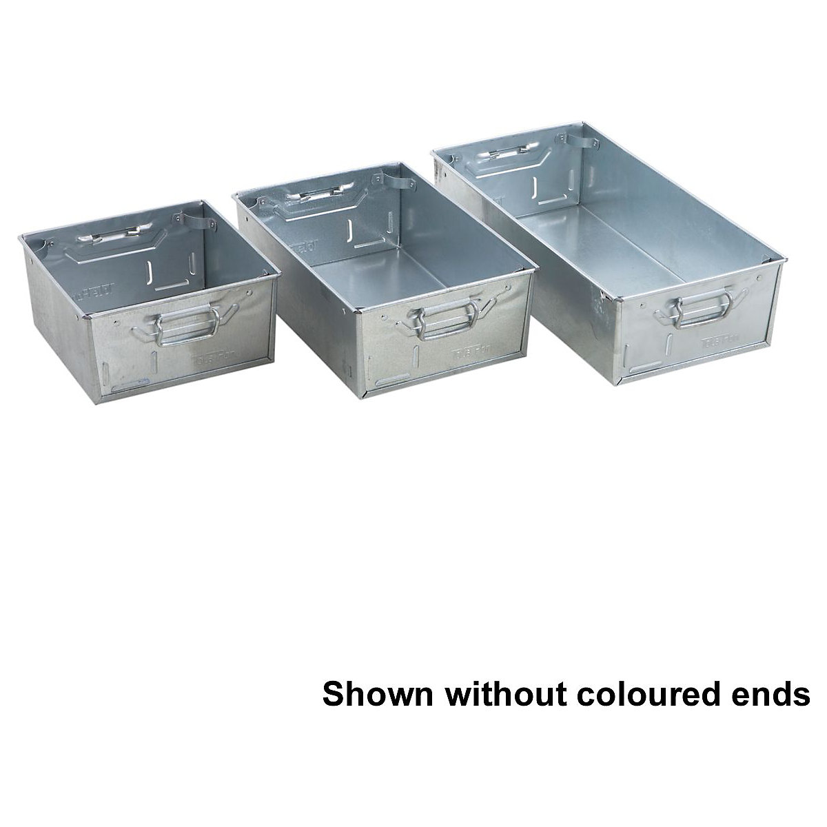 Galvanised Steel Tote Pans with Red Ends (Product illustration 4)-3