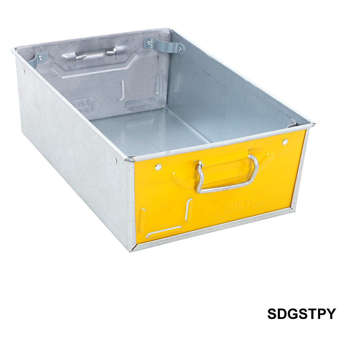 Galvanised Steel Tote Pans with Yellow Ends (Product illustration 3)-2