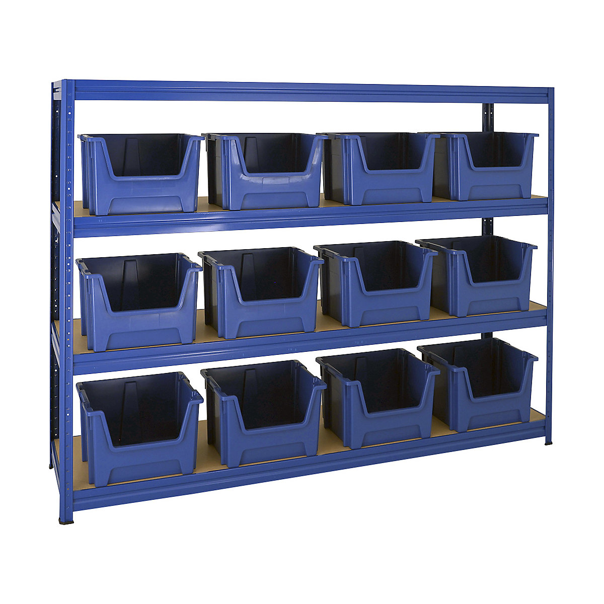 BiGDUG Garage Heavy-Duty Shelving Kit With Large Recycled Plastic Pick Bins