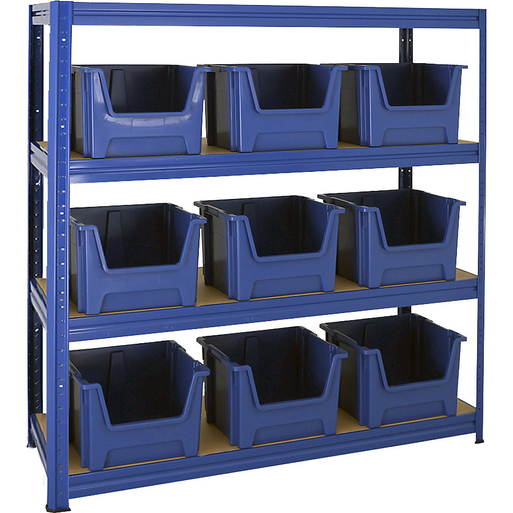 BiGDUG Garage Heavy Duty Shelving Kit With Bins BiGDUG bigdug-garage-heavy-duty-shelving-kit-with-bins-bigdug