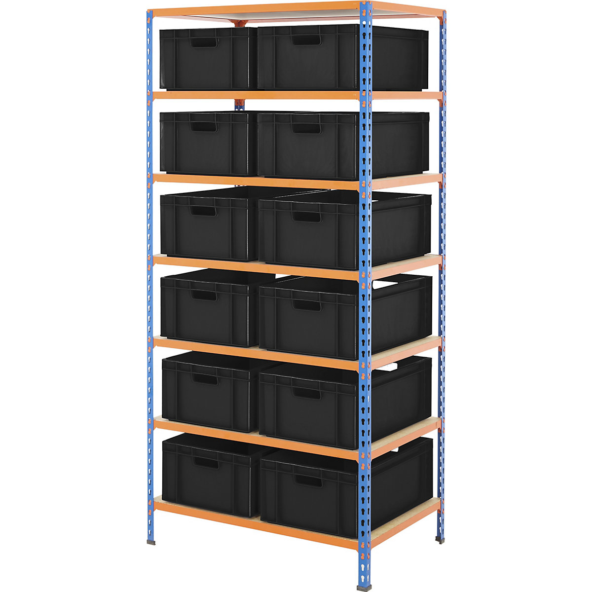 BiG340 Shelving Kit With Recycled Euro Boxes