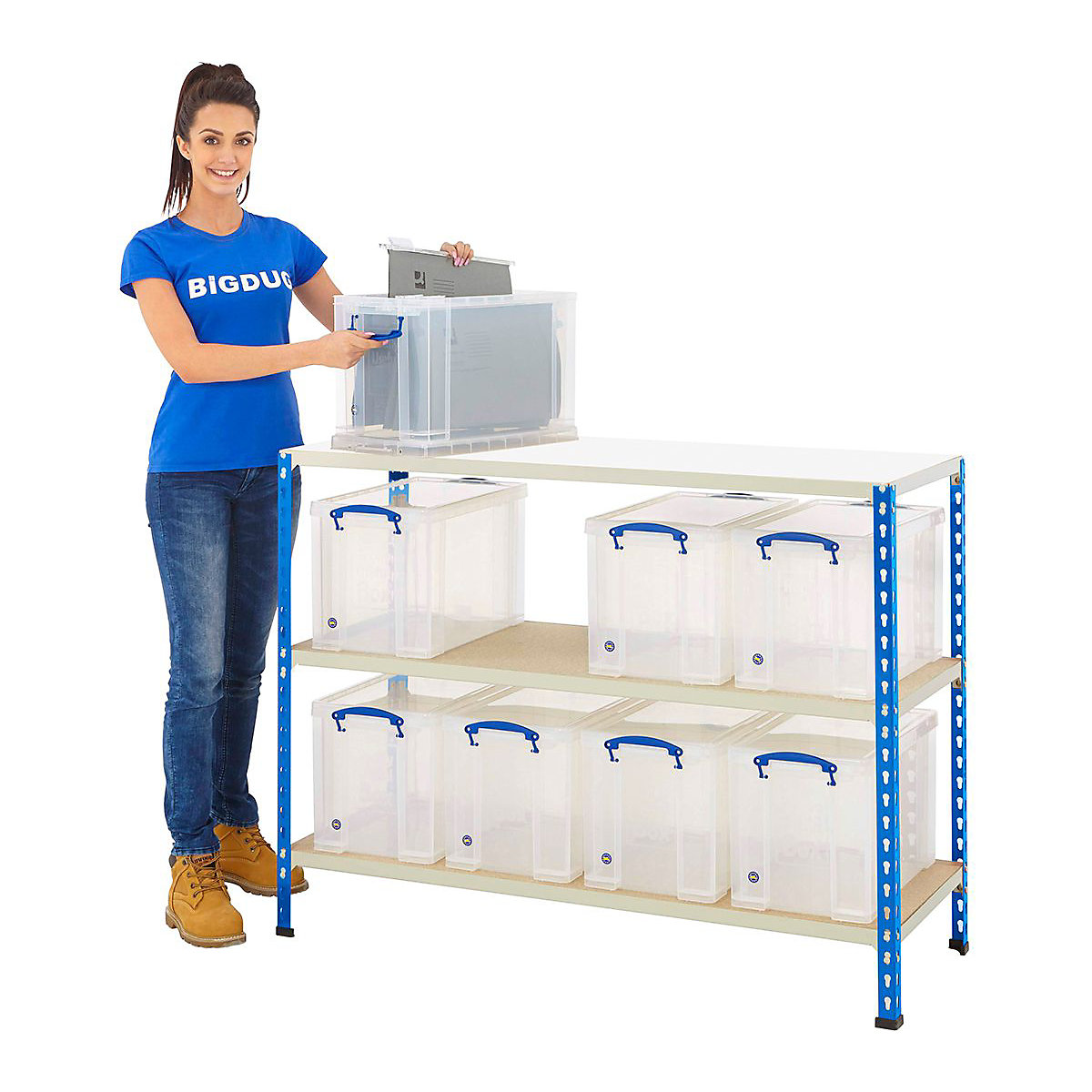 BiG340 Shelving With Really Useful Boxes
