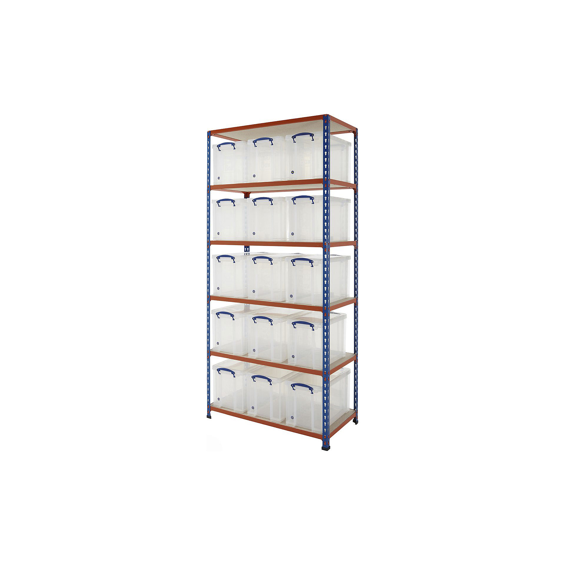 big400 racking bay with 20 x 48 litre really useful... BiG340 Shelving with Really Useful Boxes | BiGDUG
