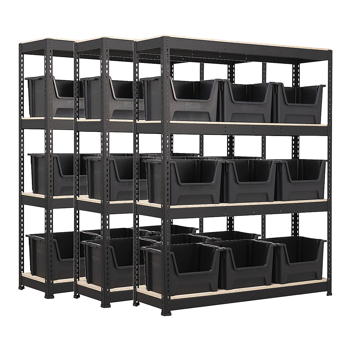 BiG400 Matt Black Racking Storage Kit Mega Deal | Stacking Pick Bins