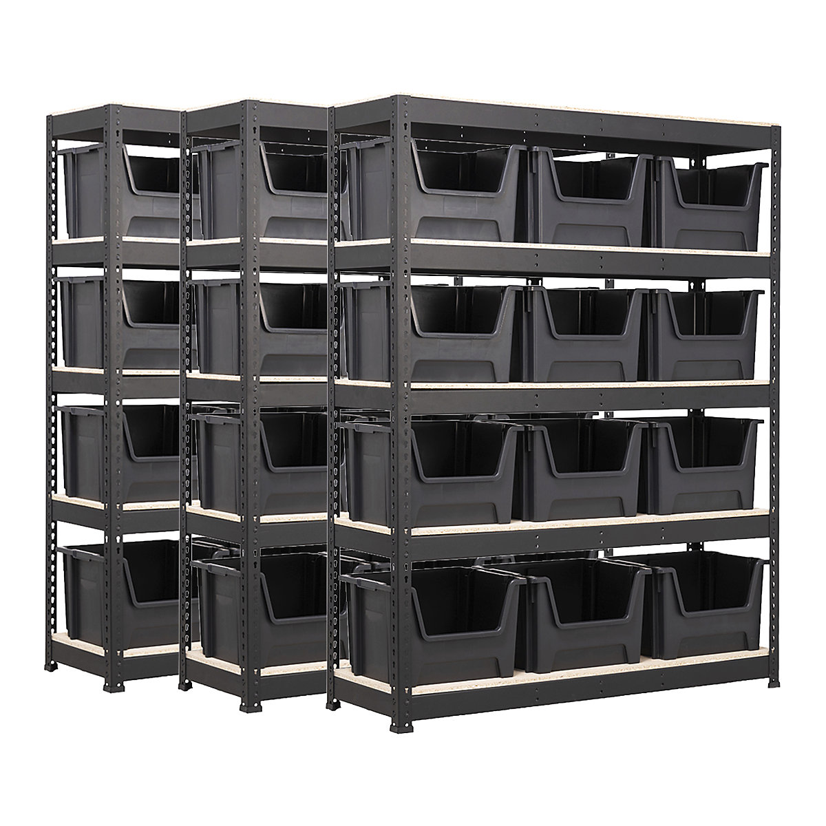 BiG400 Matt Black Racking Storage Kit Mega Deal | Stacking Pick Bins