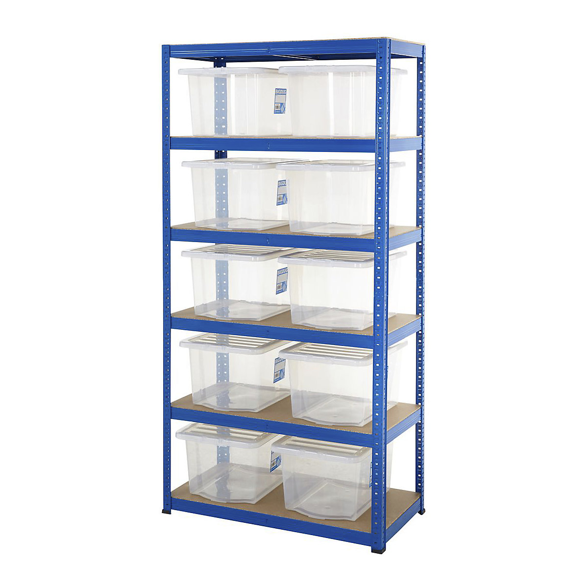 BiGDUG Essentials Shelving with 31 Litre Wham Economy Plastic Boxes Kit