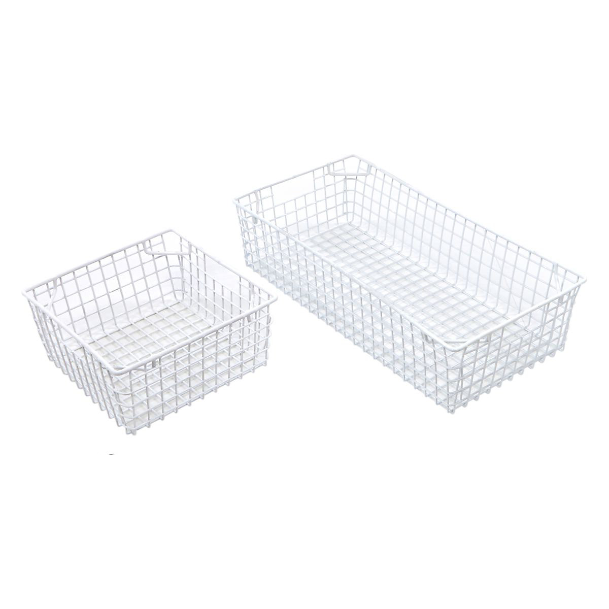 Wire Mesh Tote Baskets, Wire Mesh Tote Baskets, Wire Mesh Tote Basket 150h x 305w x 610d mm White Plastic Coated 12mm Square Mesh-2