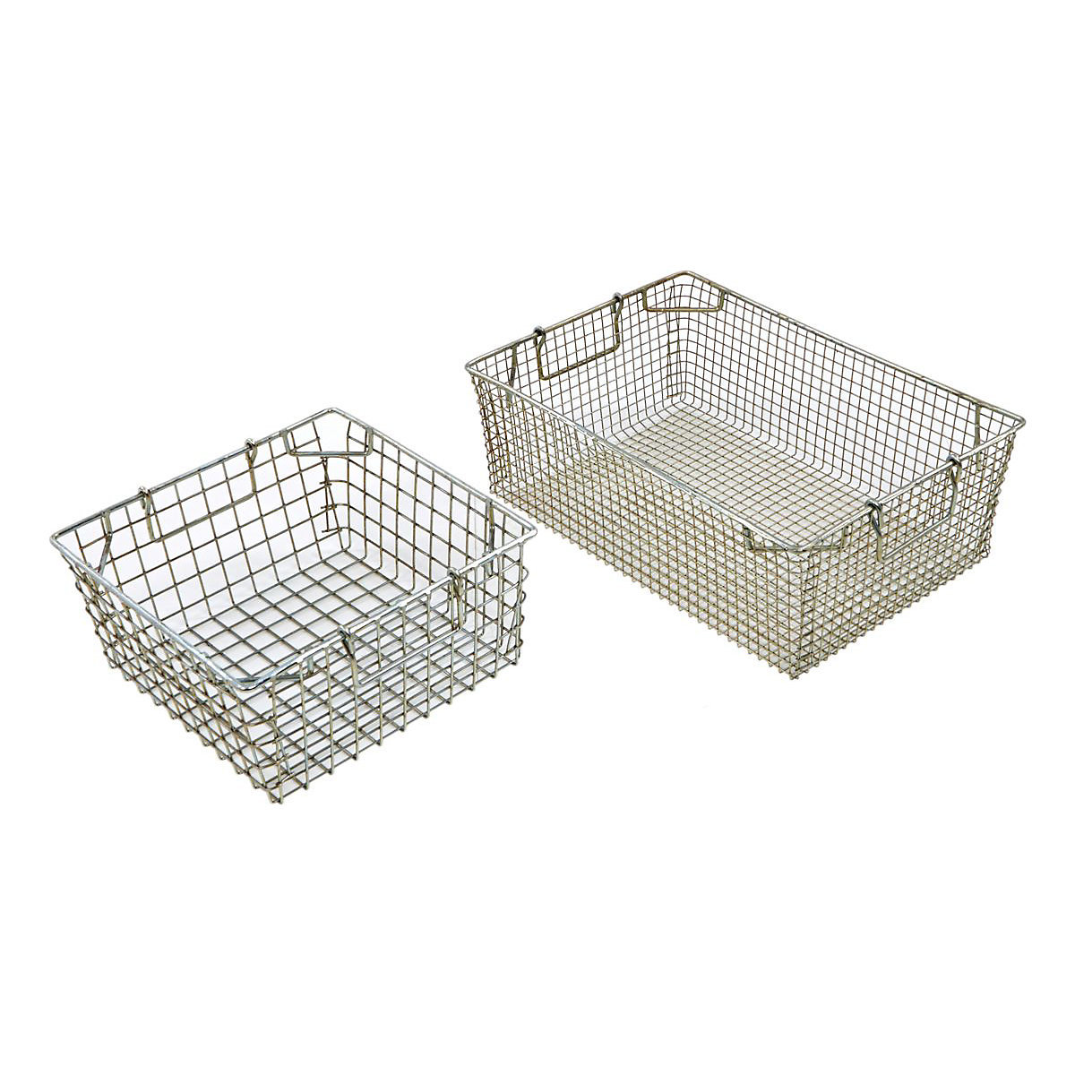 Wire Mesh Tote Baskets, Wire Mesh Tote Baskets, Wire Mesh Tote Basket 150h x 305w x 610d mm Zinc Plated Finish 12mm Square Mesh-3