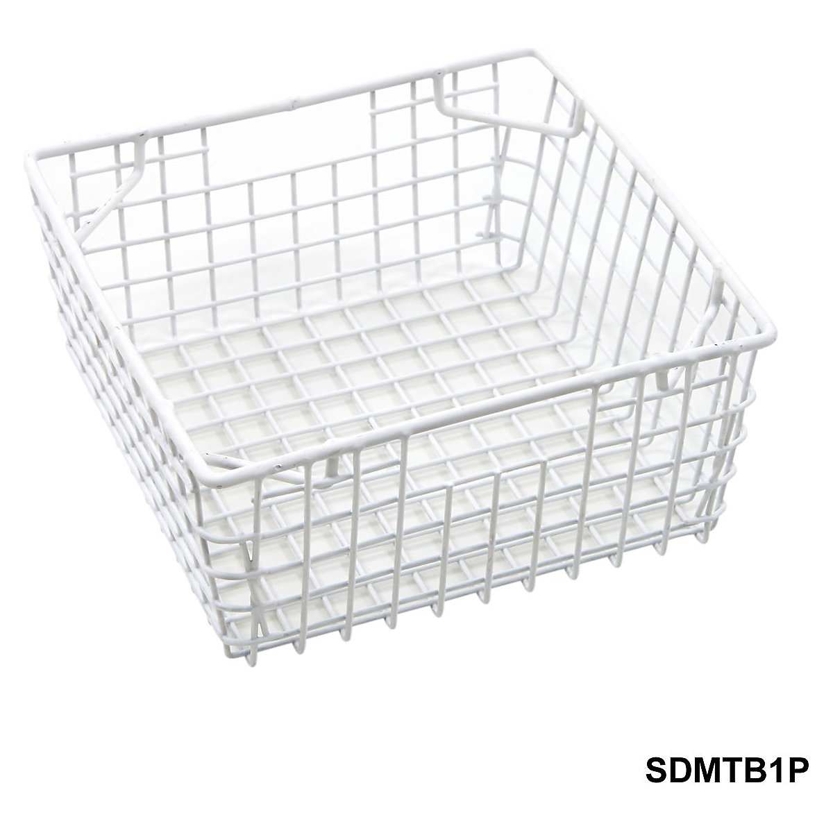 Wire Mesh Tote Baskets, Wire Mesh Tote Baskets, Wire Mesh Tote Basket 150h x 305w x 305d mm White Plastic Coated 25mm Square Mesh-5
