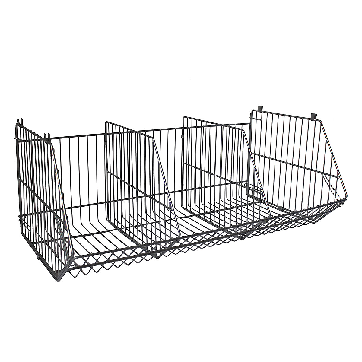 Wire Stacking Baskets, Wire Stacking Baskets, Wire Stacking Basket | 345h x 900w x 500d mm | Single Basket | 2 Dividers | Silver-2