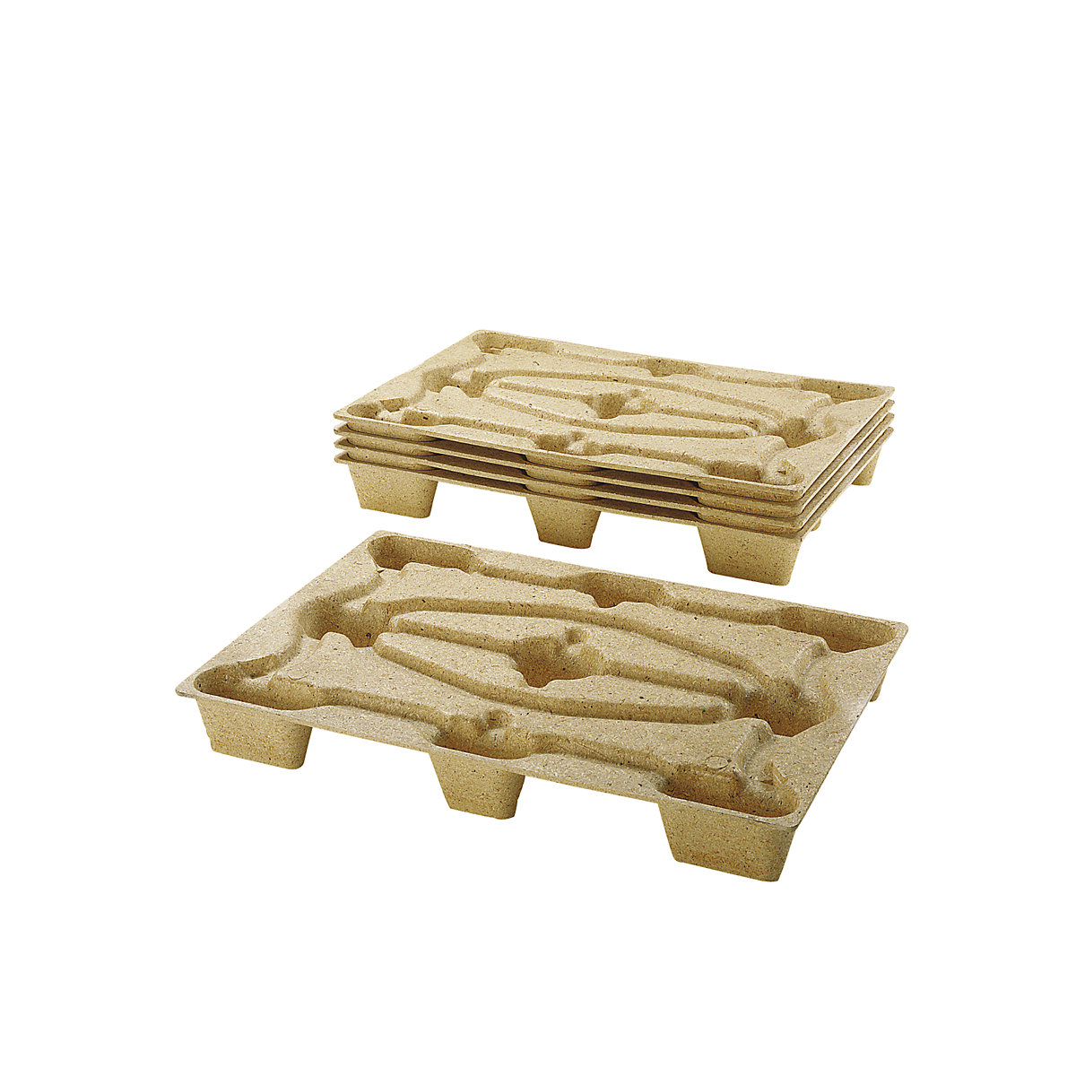 Pallets made of moulded chipboard LxW 1200 x 800 mm, with 9 feet